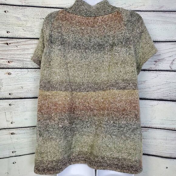 Dressbarn Women’s 14/16 Gradient Knit Short Sleeve Sweater Cardigan Pockets - Picture 5 of 7